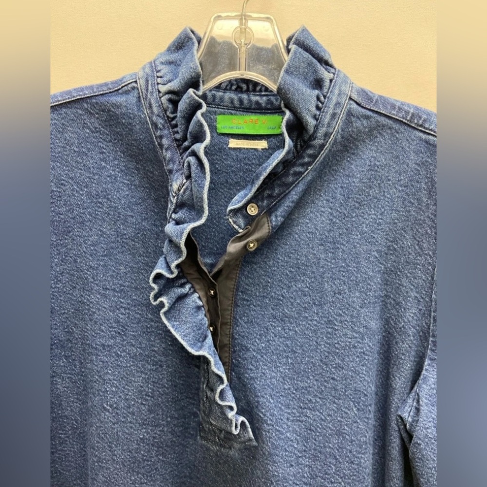 Clare V Ella denim dress size medium EUC - Picture 5 of 6